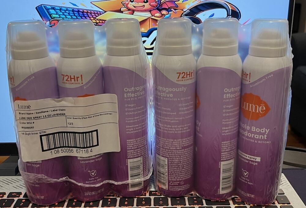 3 PACK Lume Whole Body Invisible Spray Deodorant Lavender Sage Sealed
